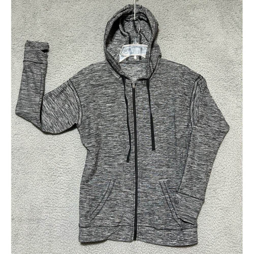 Albion Full Zip Hoodie Jacket Heathered Gray Thumb Hole Size Medium